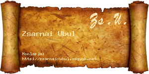 Zsarnai Ubul névjegykártya